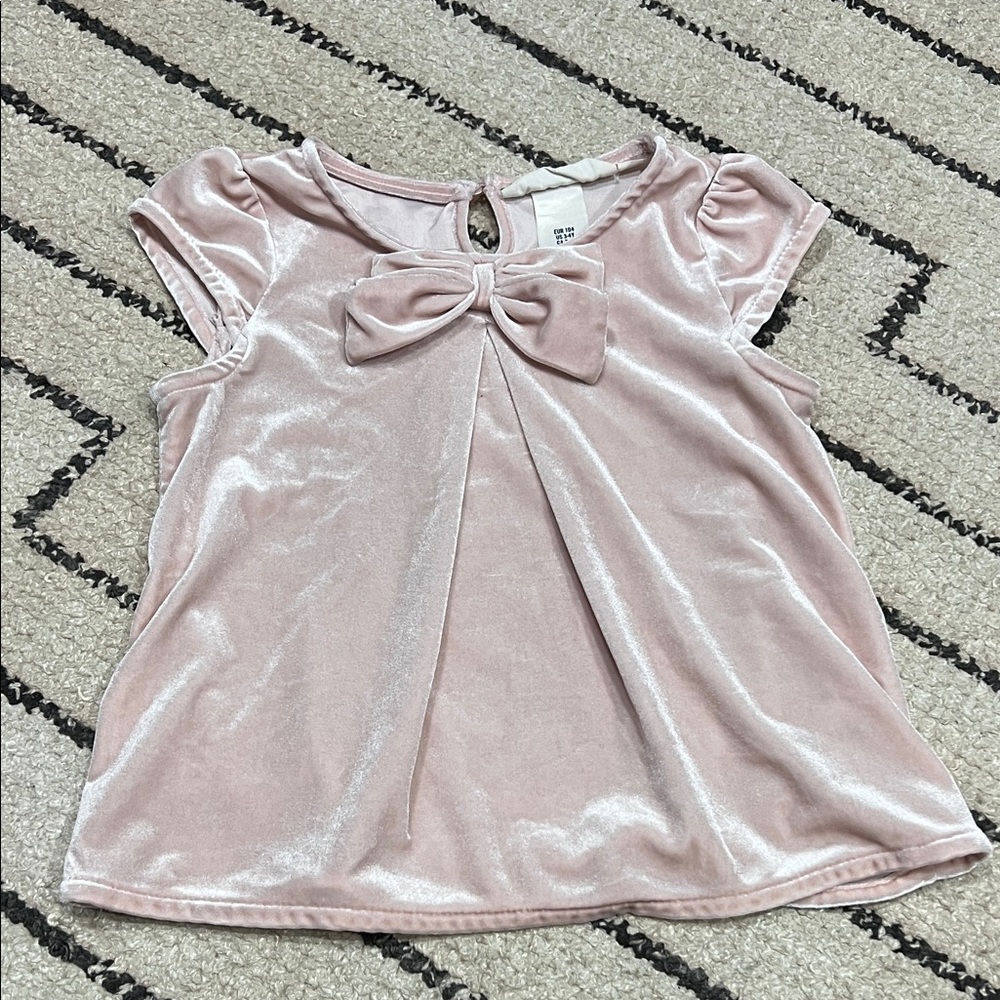 Velvet Kids Top with Bow